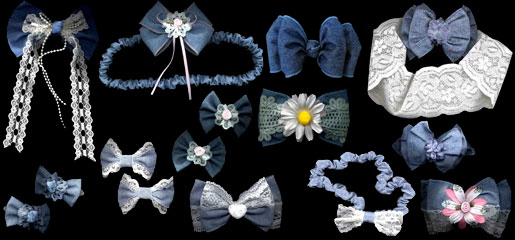 Denim Hair Bows