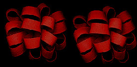 multi loop grosgrain barrette pair