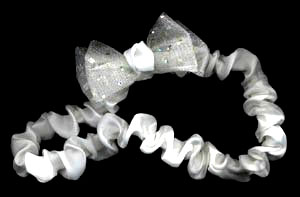 sparkling tulle bow on satin stretch band