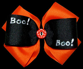 Halloween grosgrain BOO! bow