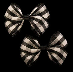 black gingham check salon clip pair
