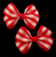 red gingham check salon clip pair