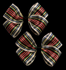 taffeta dress stewart plaid bow on salon clip pair