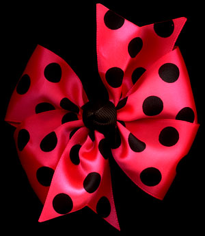Neon satin jumbo dot bow
