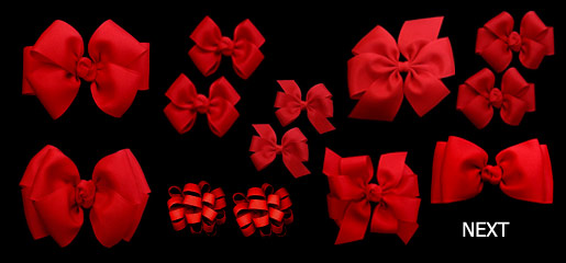 Red Grosgrain Hair Bows