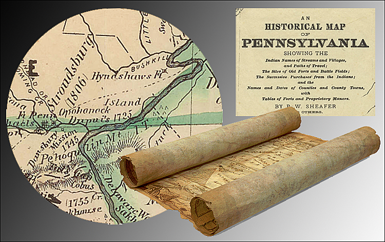 historic maps depicting the location of Dupui's Trading Post